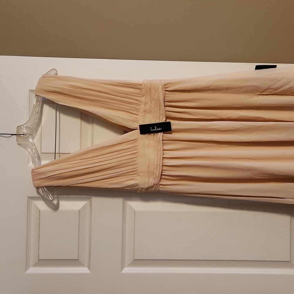 Lulu's Wedding or Formal Dress, Size Large, Beige/blush color